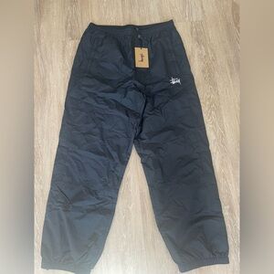 Stussy SS’26 Black Nylon Jogger Pants with classic Logo